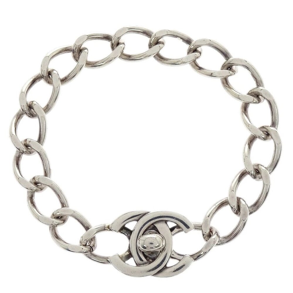 Chanel CC Turnlock Bracelet Silver 96P 154370